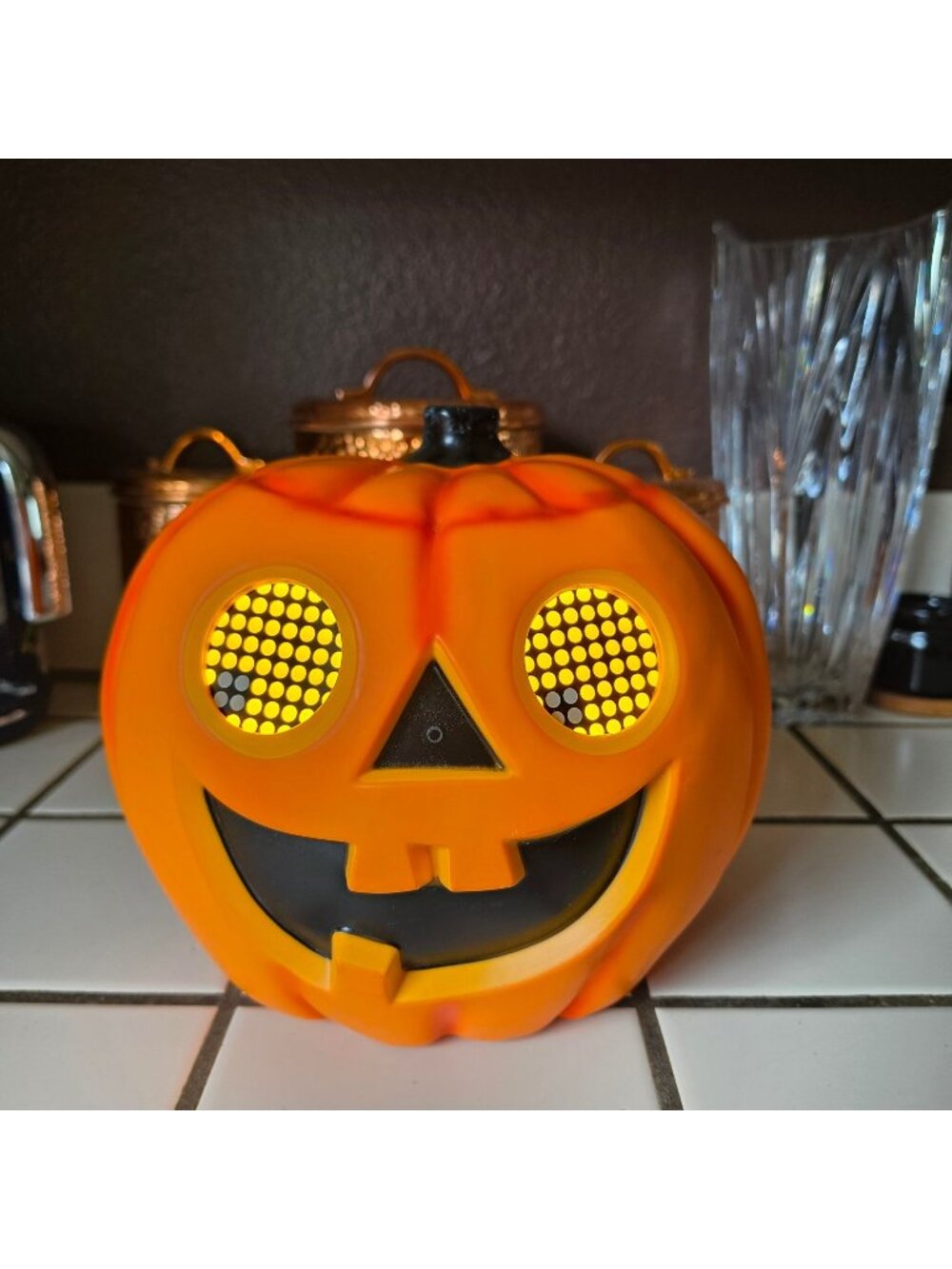 Vintage Seasonal Visions Talking Jack O Lantern Pumpkin Moving Eyes Tested Works